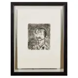 Antonio Ligabue, Self-Portrait, etching on paper
