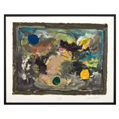 Jules Olitski, Elegy, mixed media on screenprint