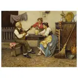 Luigi Pastega, Leisure Moments, oil on canvas