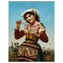 Filippo Indoni, The Pearl Necklace, oil on canvas
