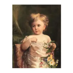 Little Boy With Flowers by Giuseppe Magni, oil on canvas, offered Mar 2026