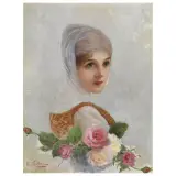 Oreste Costa, A Young Woman, oil on canvas