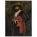 Jean Jules Badin, Male Figure In 18Th-Century Attire, oil on panel