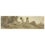 Edoardo Calosso, Landscapes With Cherubs, a pair of paintings