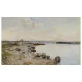 Lorenzo Gignous, A View Of Sesto Calende