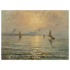Fausto Pratella, Seascape, oil on canvas