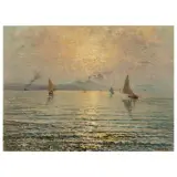 Fausto Pratella, Seascape, oil on canvas