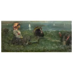 Giovanni Panza, The Turkey Keeper, oil on canvas