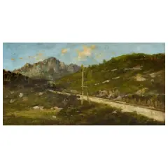Guglielmo Ciardi, The Train At Canove D'Alpago, oil on panel