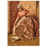 Umberto Coromaldi, The Lace Maker, oil on canvas