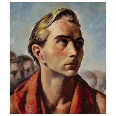 Male Portrait by Dyalma Stultus, oil on cardboard, offered Mar 2026