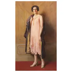 Antonio Zoppi, Young Lady With A Pink Dress, oil on canvas