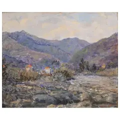 Landscape A View Of A Farmhouse by Ettore Morteo, a pair of paintings, offered Mar 2026