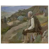 Alessandro Battaglini, Shepherd, oil on canvas
