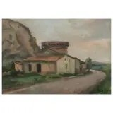 Raffaele De Grada, On The Road To Querceta, oil on cardboard