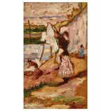 Ulvi Liegi, The Laundresses, oil on panel