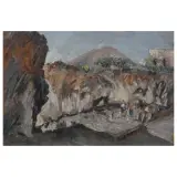 Guido Casciaro, A View Of A Quarry, oil on cardboard