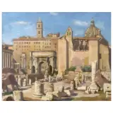 Alberto Salietti, From The Basilica Emilia, oil on plywood