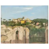 Alberto Salietti, The Churches Of Celio, oil on plywood