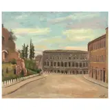 Alberto Salietti, Theatre Of Marcellus, oil on plywood