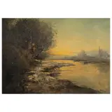Ferruccio Rontini, Landscape, oil on plywood