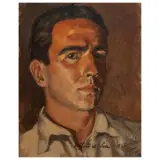 Silvio Bicchi Jr., Self-Portrait - Light Effect, oil on plywood