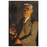 Ottorino Bicchi, Self-Portrait With Palette, oil on panel