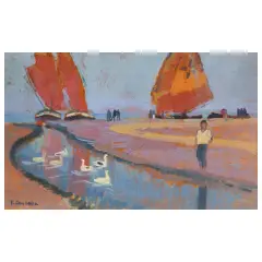 Tommaso Cascella, Little Geese, oil on paper