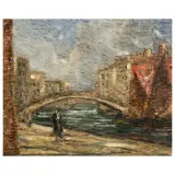 Raul Viviani, Venetian Canal, oil on canvas