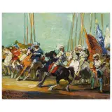 Giuseppe Rivaroli, Battle, oil on panel