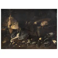 Simone del Tintore, Still Life With Game, oil on canvas