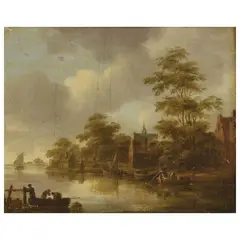 Jan van Goyen, River Landscape, oil on panel