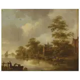 Jan van Goyen, River Landscape, oil on panel