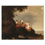 Cornelis Van Poelemburgh, Women Bathing, oil on panel