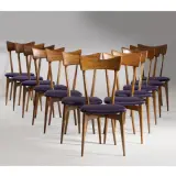 Twelve Chairs by Ico Parisi, WOODEN STRUCTURE, offered Feb 2026