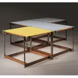 Edoardo Gellner, Four Modular Tables, Metal And