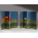 Lapo Binazzi, Painted Wooden Screen Paravento