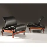 Joe Colombo, A Couple Of Armchairs, WOODEN STRUCTURE