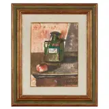 Gastone Breddo, Still life with green bottle