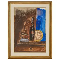 Still life with blue blackground by Gastone Breddo, offered Feb 2026