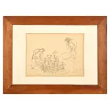 Fabrizio Clerici, Gardeners Indian, ink on paper