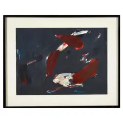Walter Fusi, Red fishes, mixed media on cardboard