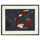 Walter Fusi, Red fishes, mixed media on cardboard