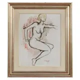 Giuseppe Migneco, Seated nude 1971 Indian