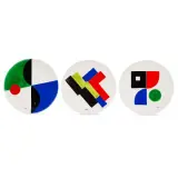 Set of three plates 1968 ca. glazed by Sonia Delaunay, offered Dec 2025