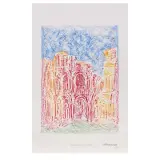Ezio Gribaudo, Rivoli Castle 1985, screenprint and chalcography