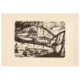 Arturo Tosi, Mountain landscape, etching