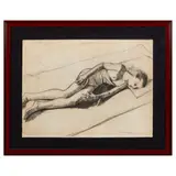 Felice Casorati, Sleeping girl, pencil on Fabriano paper