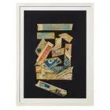 Giuseppe Chiari, Untitled, collage on black cardboard