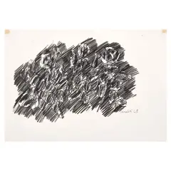 Ennio Morlotti, Cactus 1968, pencil on cardboard